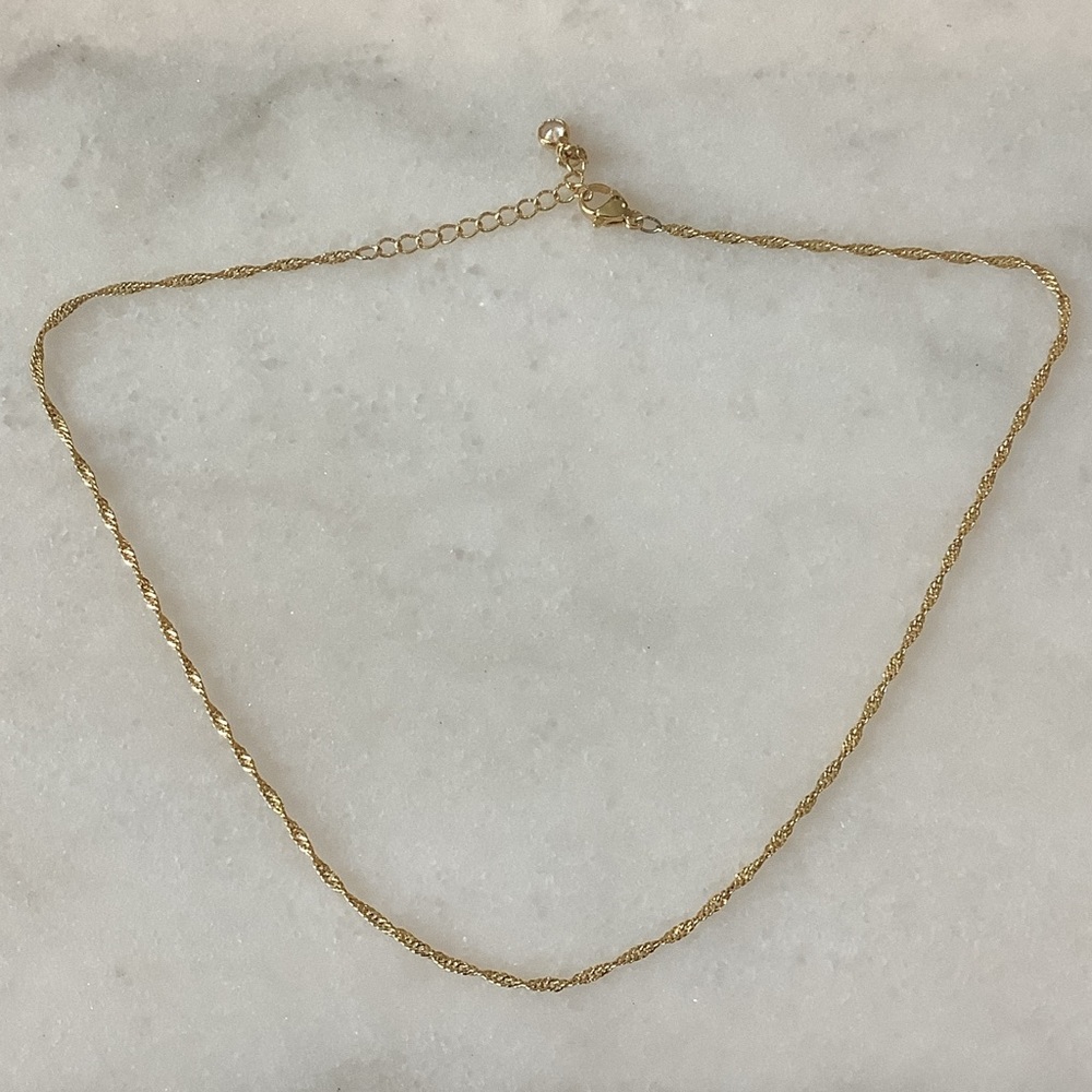 Women’s Gold Plated Rope Chain Necklace, Brand New